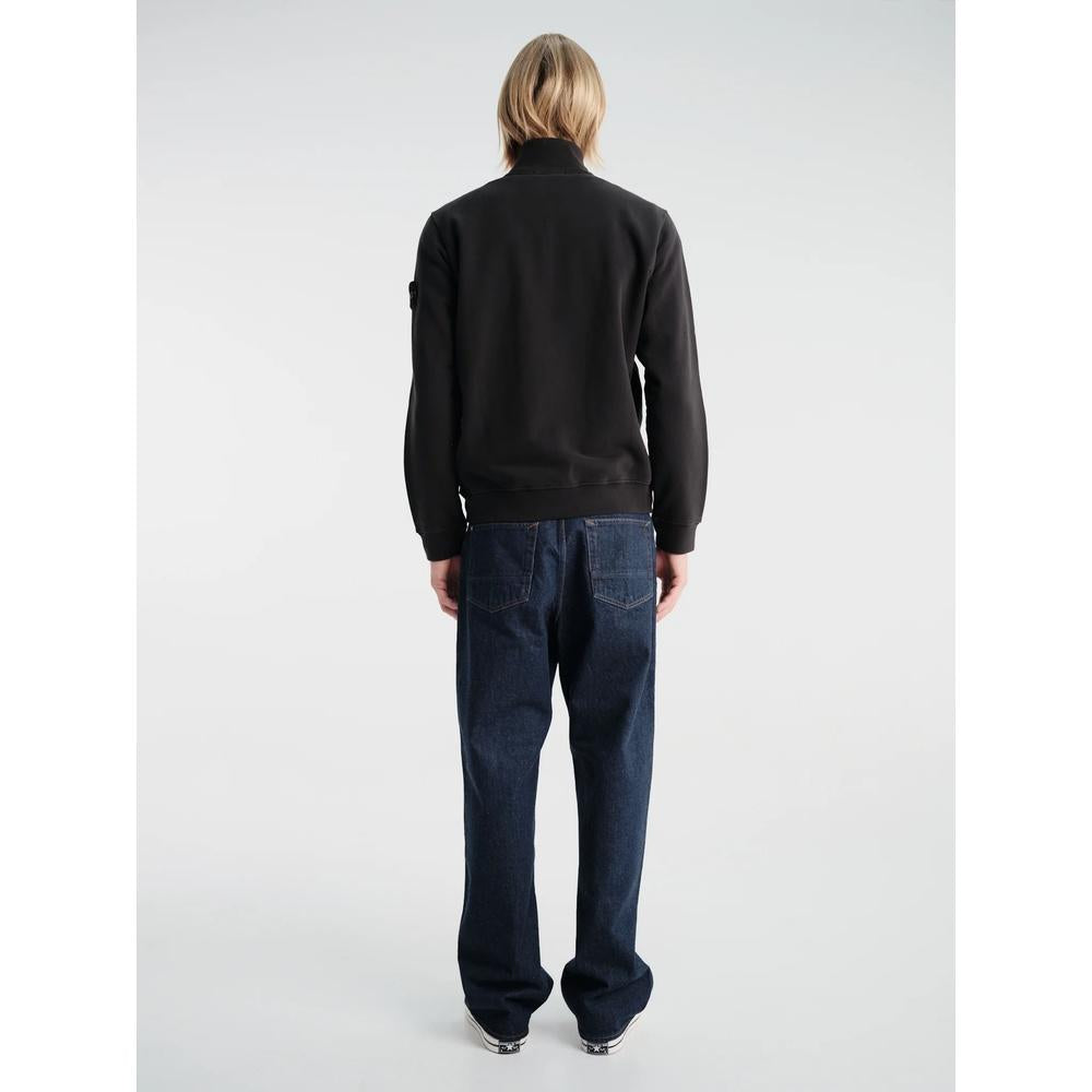 STONE ISLAND Cotton Fleece Men’s Track Jacket Black