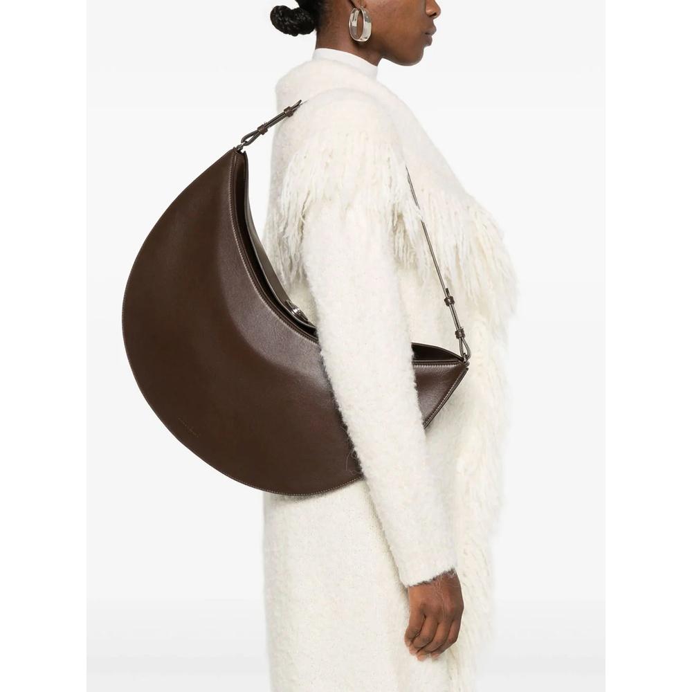 JACQUEMUS Ovalo Leather Shoulder Bag Black