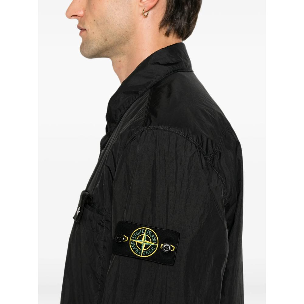 STONE ISLAND Black Bomber Jacket