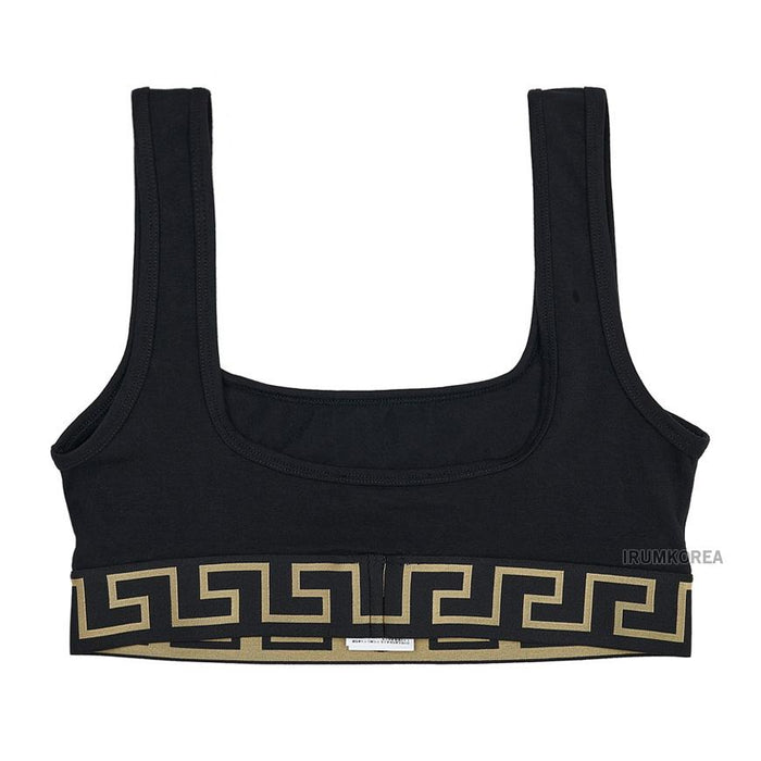 Versace Greca Sleeveless Crop Top Black Women’s Underwear