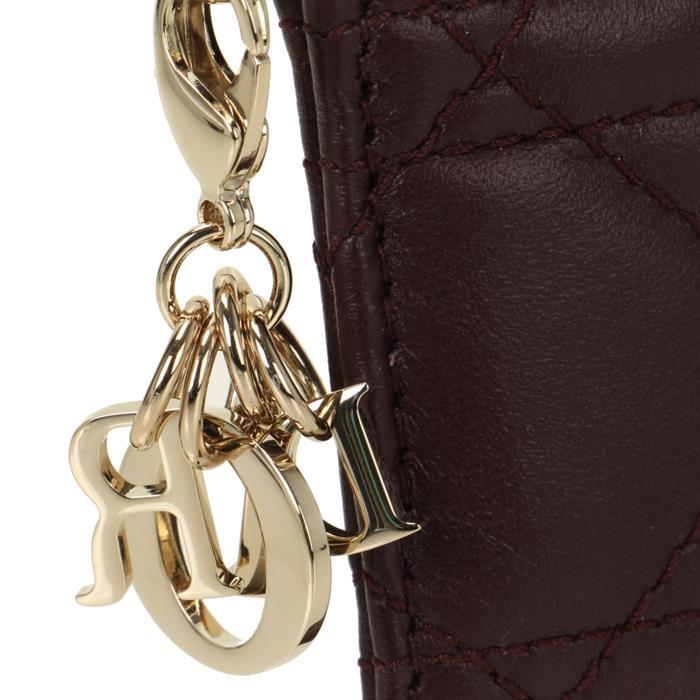 DIOR Lady Dior Freesia Leather Card Holder Wallet