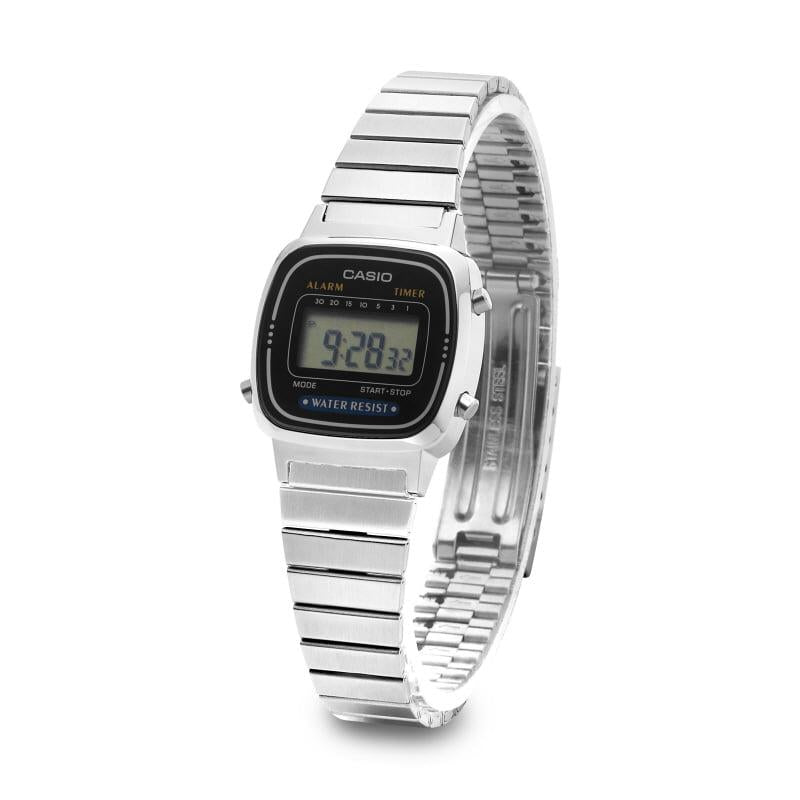 Casio Women’s Digital Square Metal Wrist Watch LA670WD 1DF