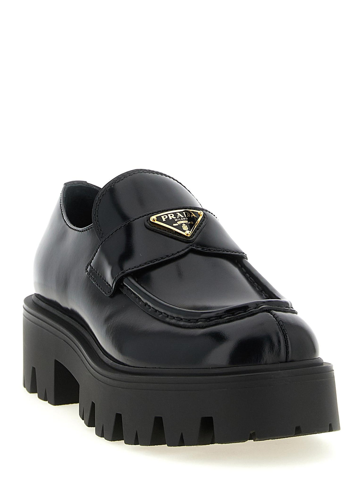 PRADA Black Leather Loafers