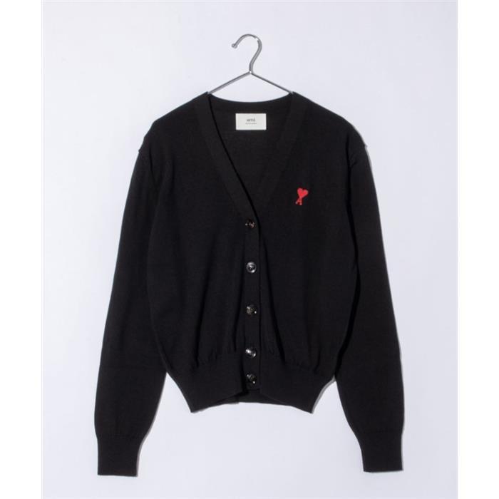 AMI Heart Logo Merino Wool Cardigan BFFKC111