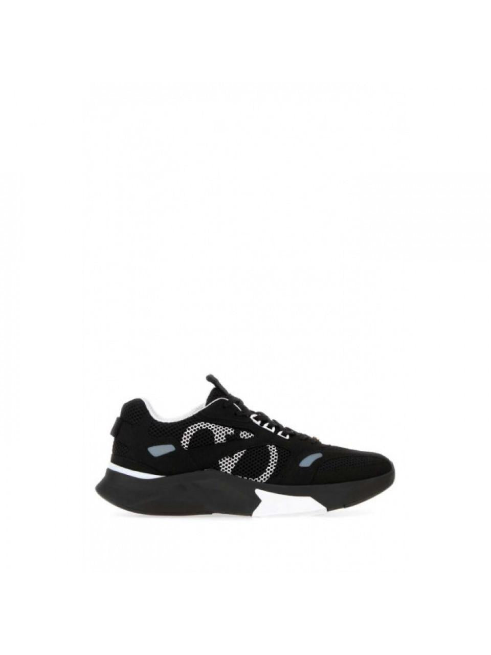 VALENTINO Men's Mesh Fabric Suede Detail Low Top Sneakers