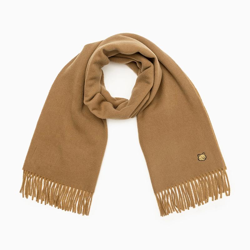 Maison Kitsune Bold Fox Head Scarf Chino Beige Men’s Scarf NM06201WA0018 P245