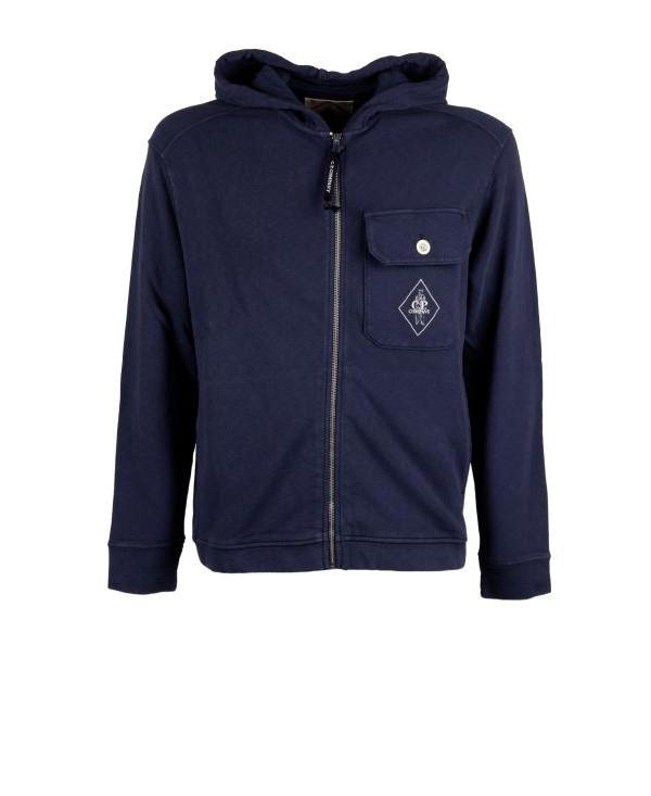 CP Company Black Cotton Hooded Sweatshirt