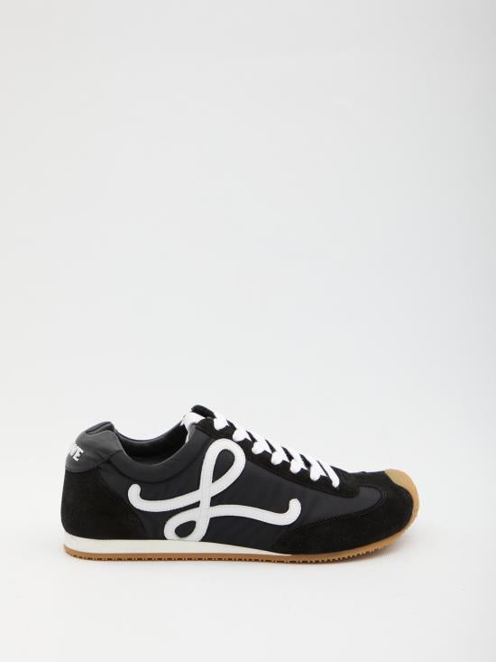 LOEWE Leather Low-Top Sneakers for Men MBR2282X091102 BLACK DOM