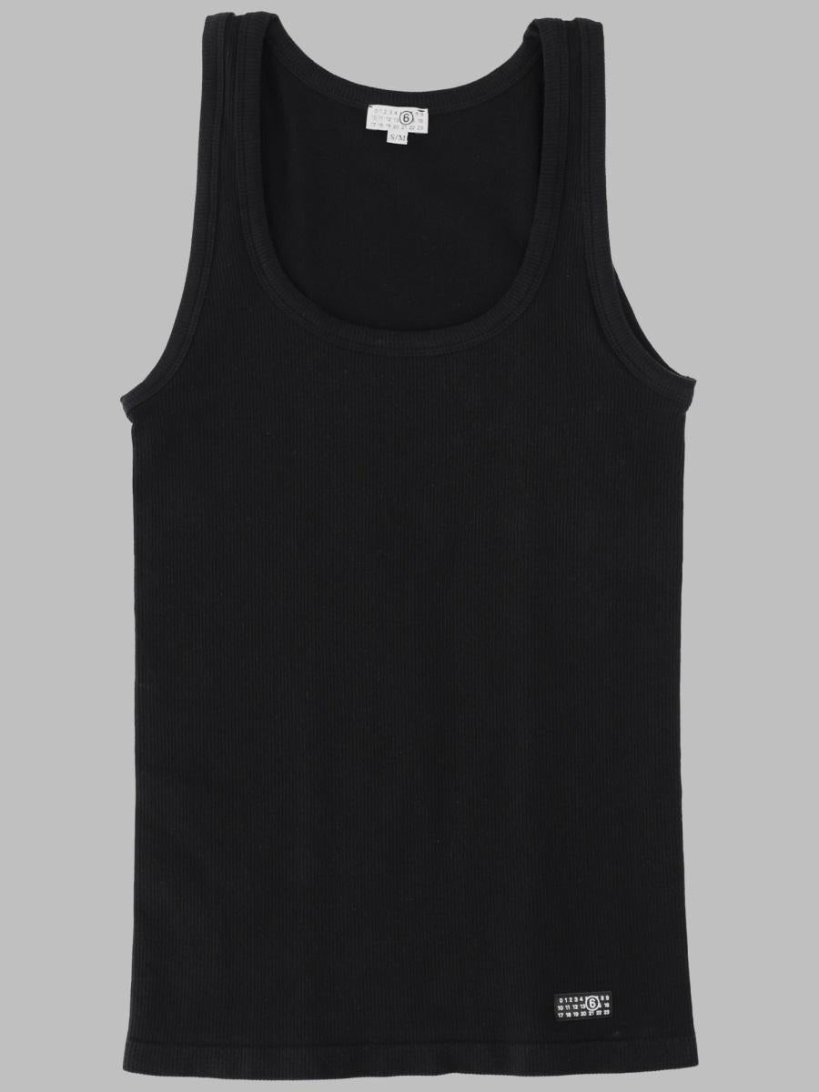 Maison Margiela Black Cotton Tank Top Sleeveless Shirt