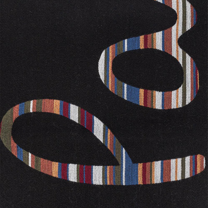 Paul Smith Black Stripe Logo Scarf M1A 150C P322 79