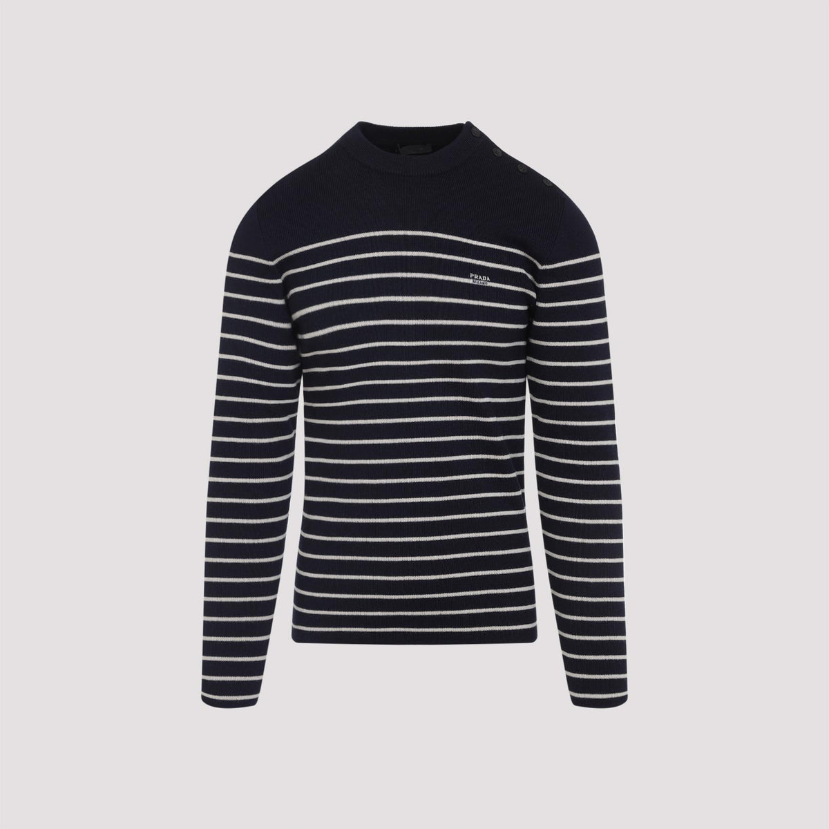 PRADA Wool Round Neck Knit Sweater for Men