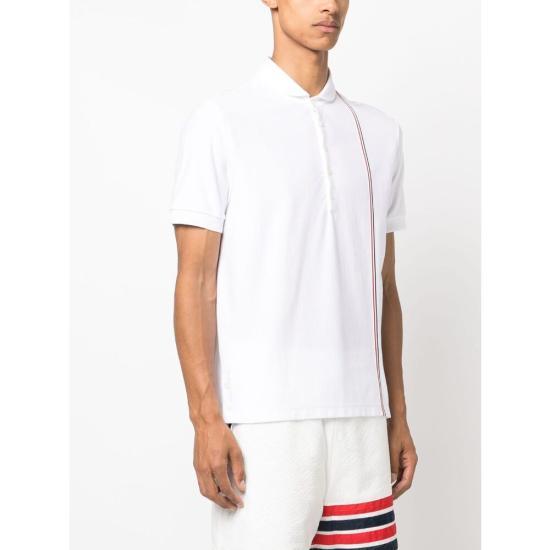 THOM BROWNE White Polo Shirt MJP196A J01381