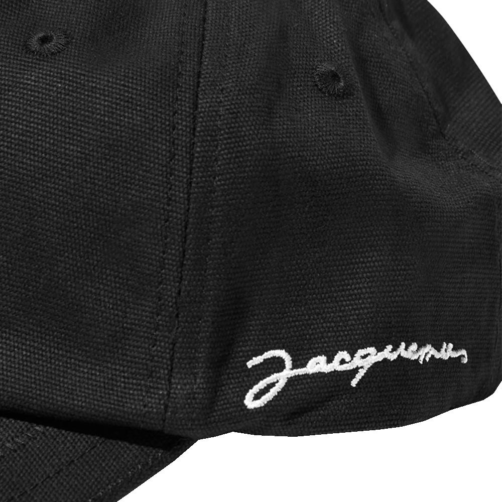 JACQUEMUS La Casquette Logo Embroidered Black Cotton Baseball Cap