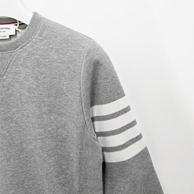 THOM BROWNE 4-Bar Armband Loopback Classic Sweatshirt Gray Unisex