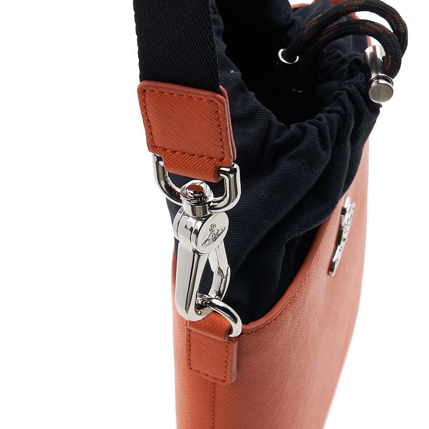 Vivienne Westwood Saffiano Drawstring Crossbody Bag