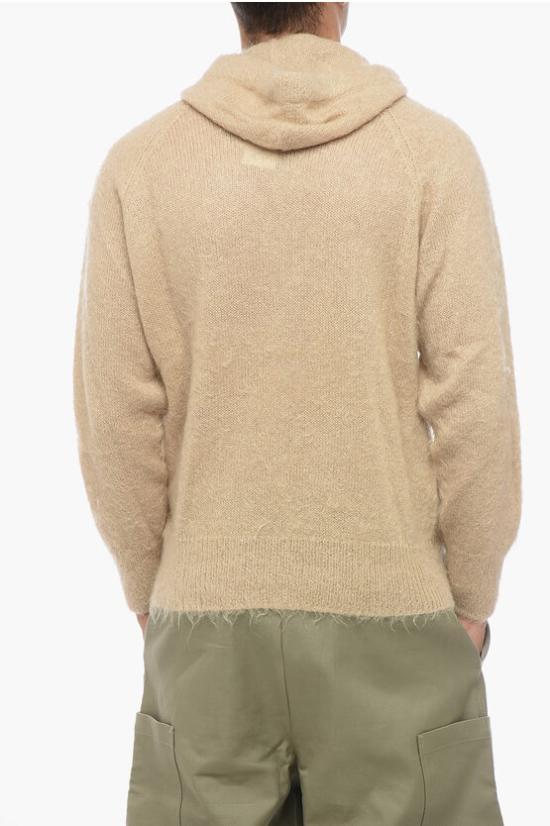 AURALEE Brushed Super Kid Mohair Hooded Knit Sweater A23AP 01KM