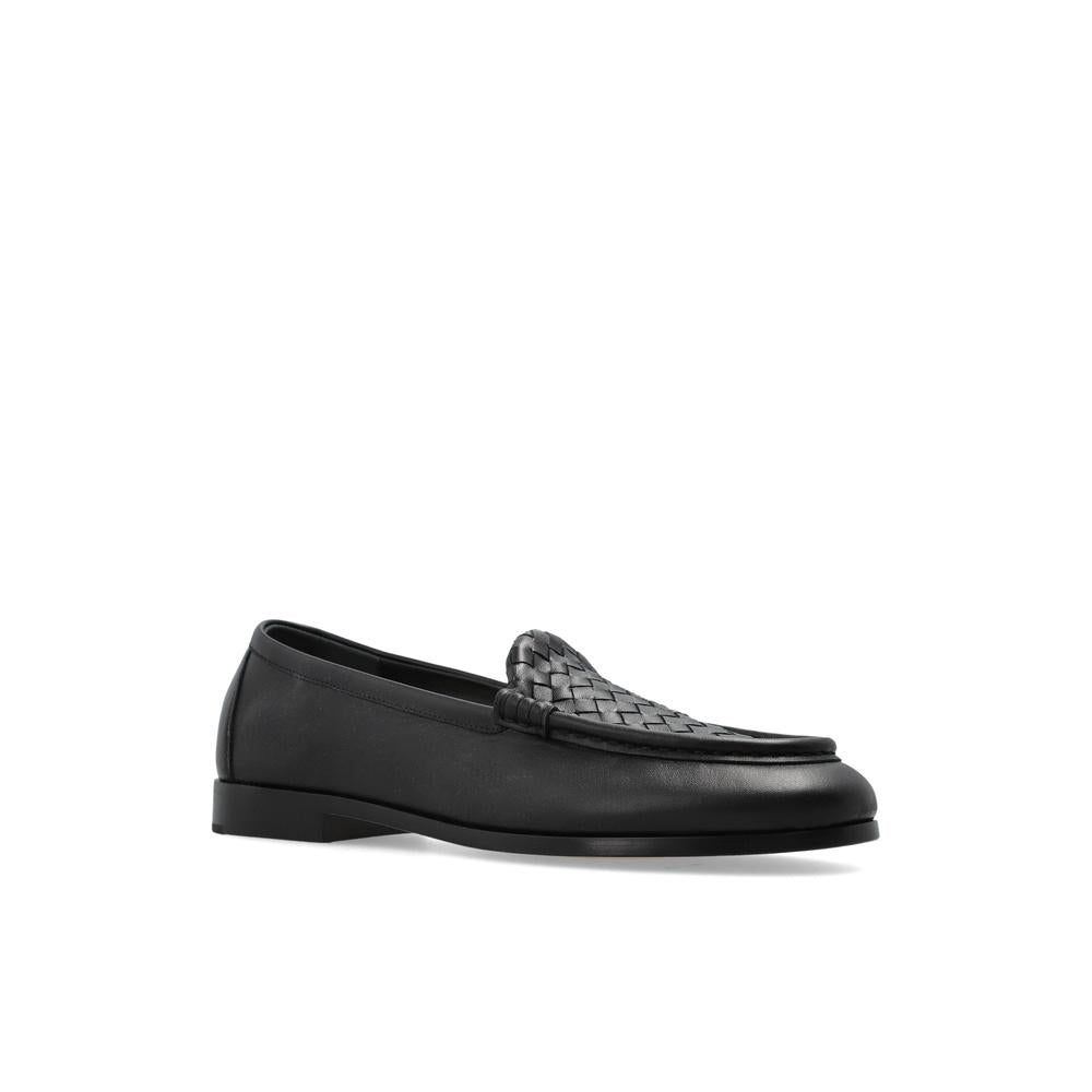 Bottega Veneta Black Leather Silencio Loafers Men’s