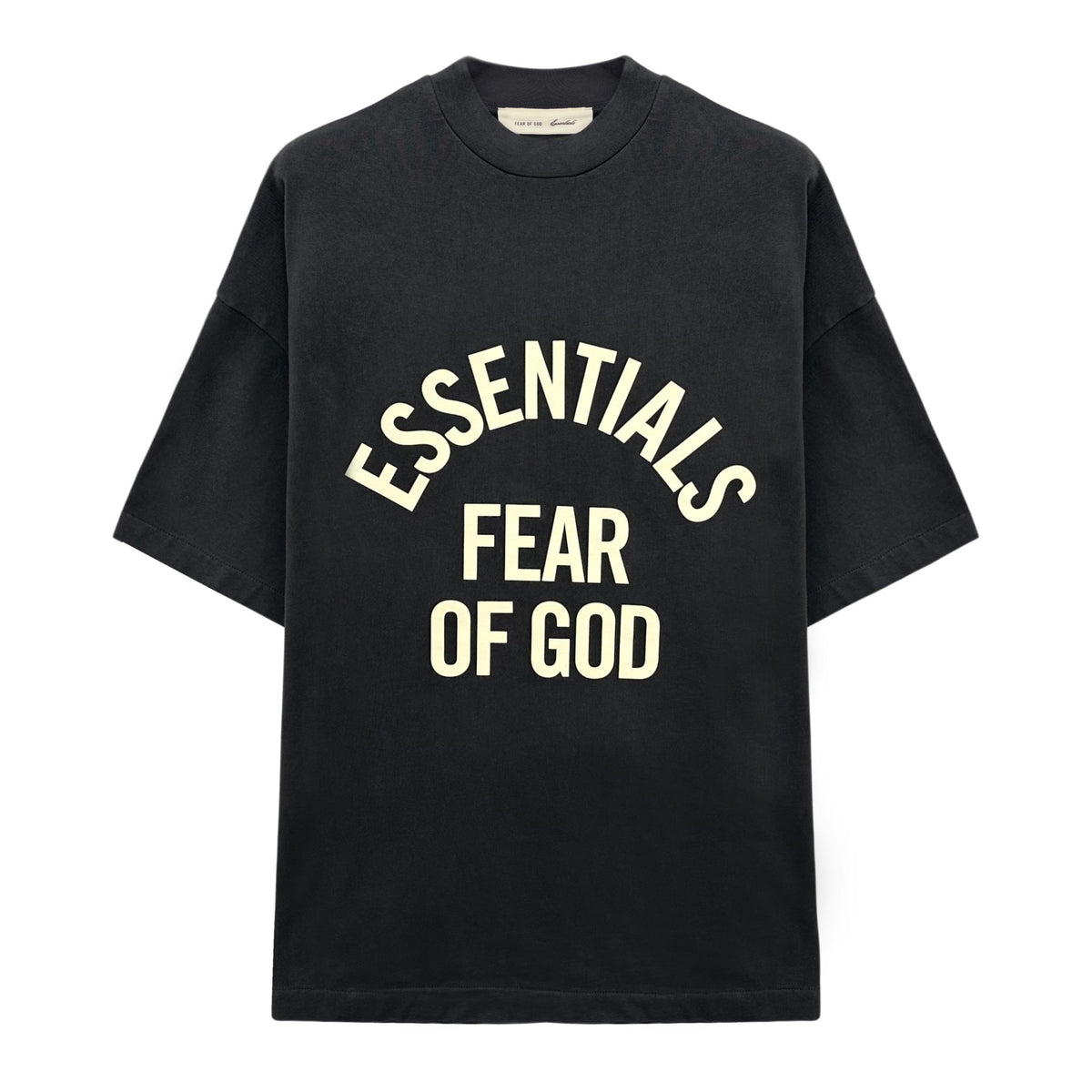 Fear of God Essentials Big Logo Vintage Black Short Sleeve T-Shirt 125SP262001F
