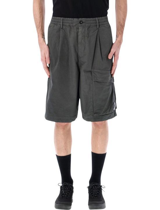 CP Company Gunmetal Cotton Drawstring Cargo Shorts Men 20CMBE127 A110325 G921