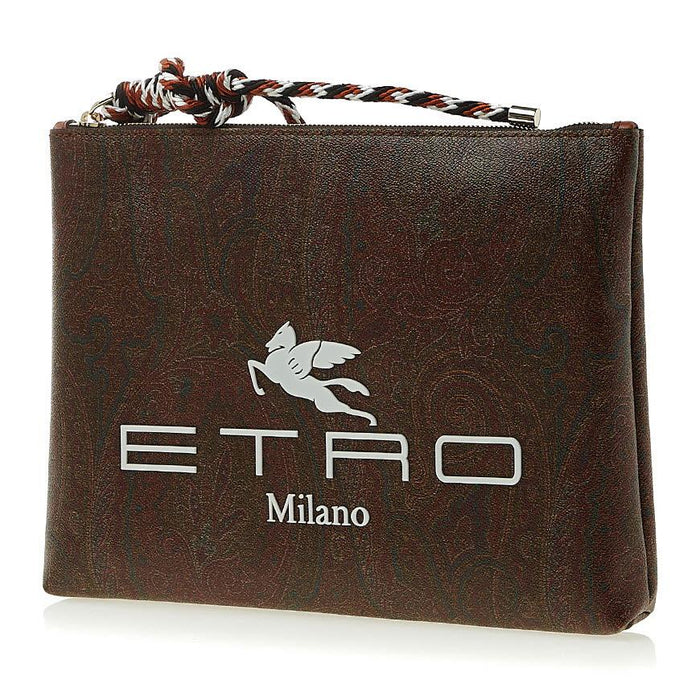Etro Paisley Leather Clutch Bag for Women