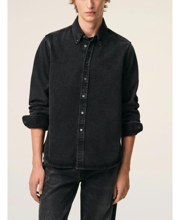 AMI Denim Cotton Ami de Coeur Blouse