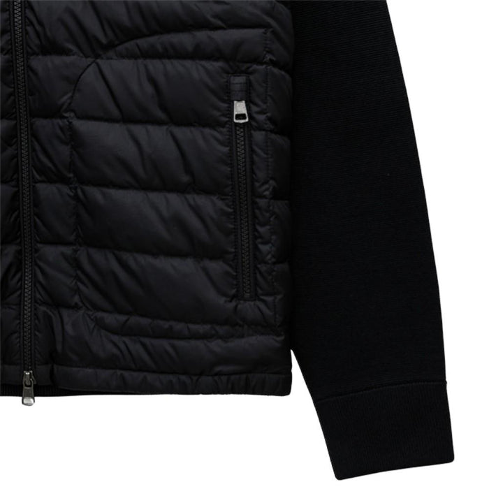 Moncler Wool Knit Down Cardigan Jacket Black Men