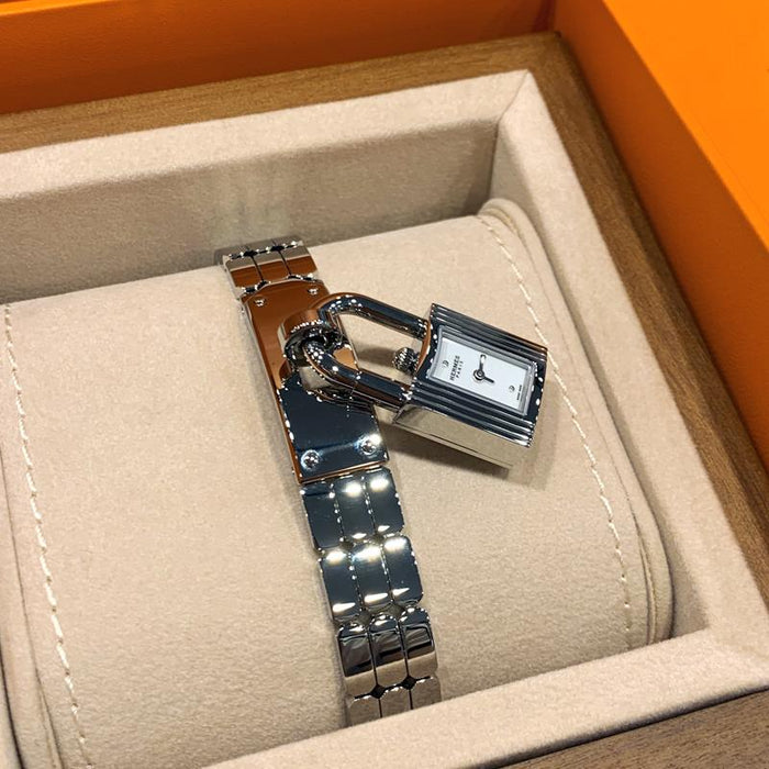 HERMES Kelly Mini Steel Lock Bracelet Watch Unisex