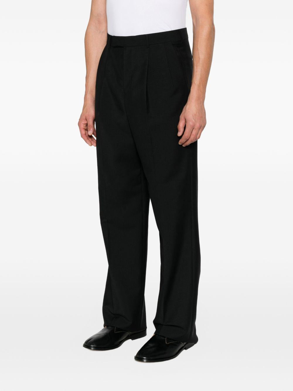 CELINE Black Wool Tailored Suit Pants