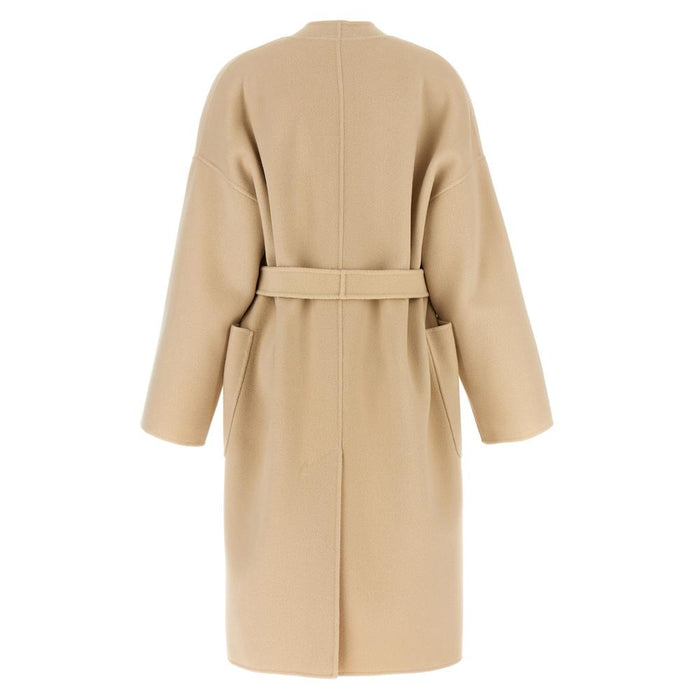 Max Mara Beige Belted Wool Coat 2425016011 065