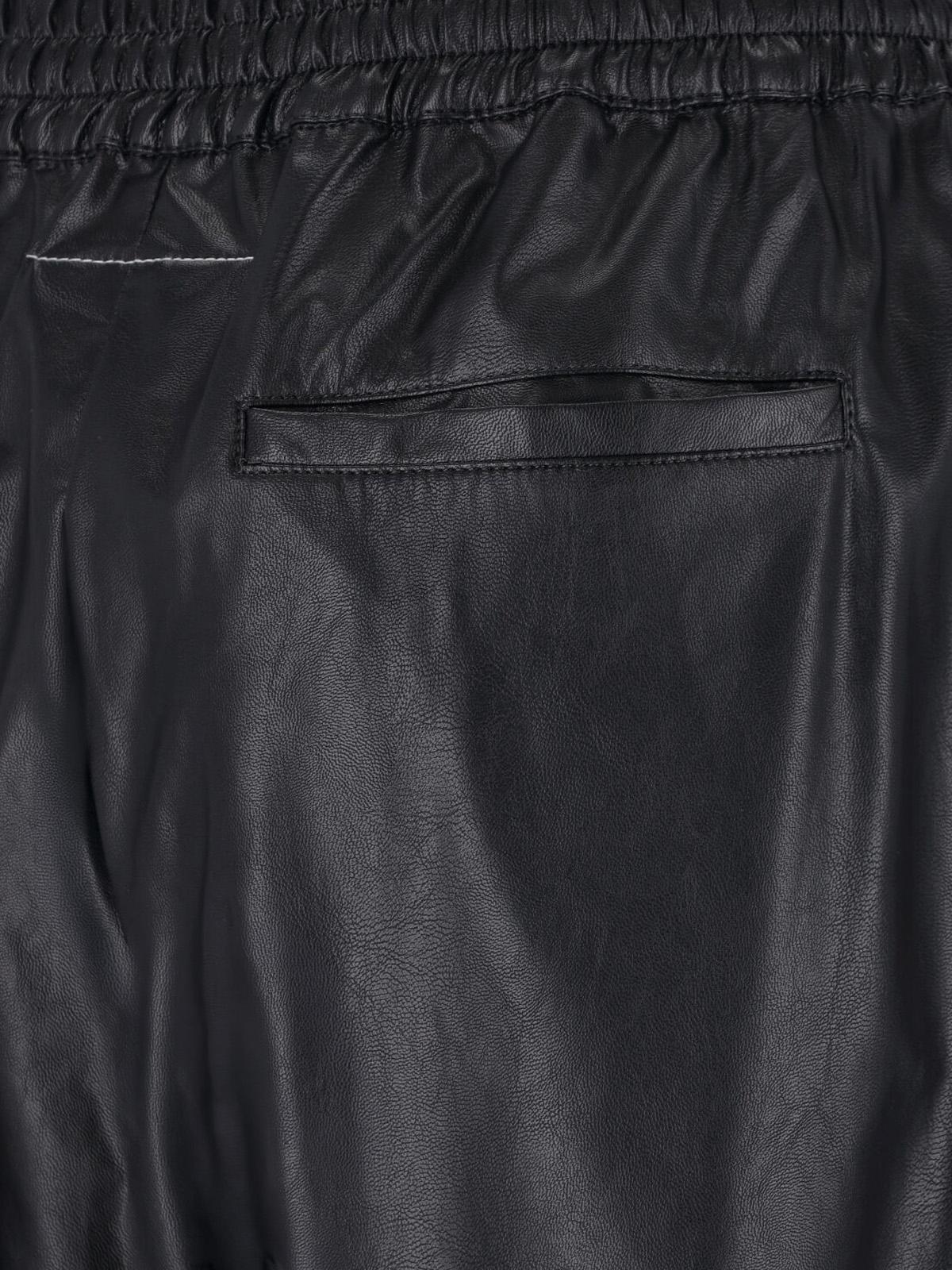 Maison Margiela Black Leather Trousers Women’s Pants
