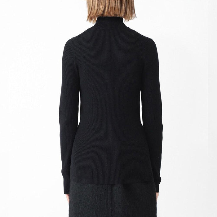 Maison Kitsune Fox Head Turtleneck Knit Sweater Women Black