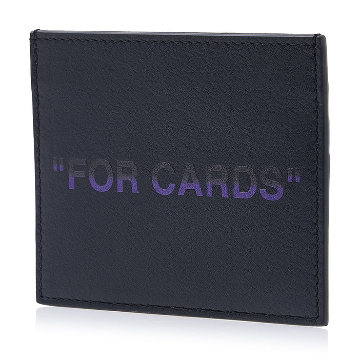 OFF WHITE Quote Leather Card Holder Black