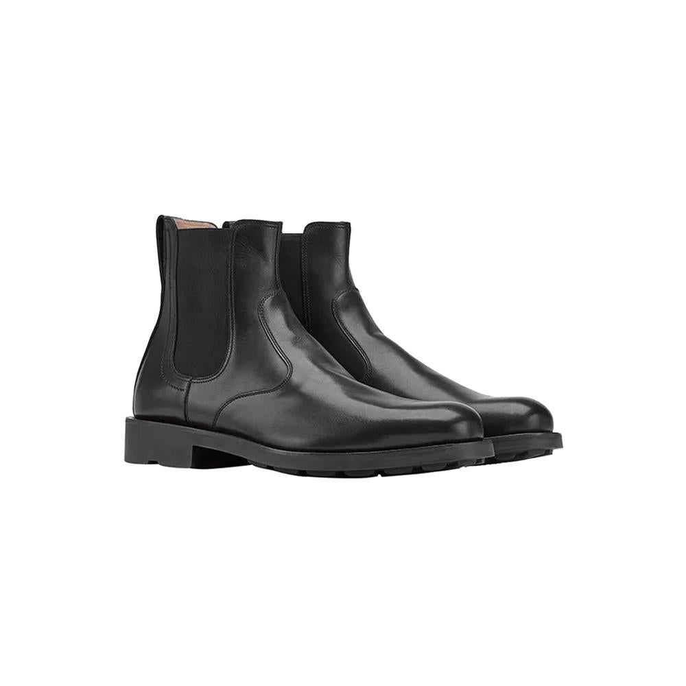 Ferragamo Black Leather Roomie Chelsea Boots 0734651