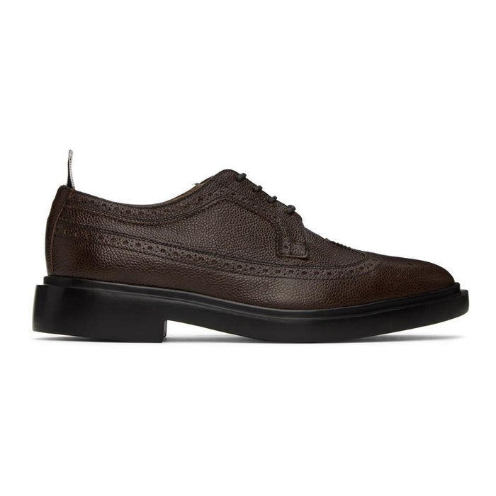 THOM BROWNE RWB Tab Classic Long Wing Brogue Rubber Sole Oxford Shoes