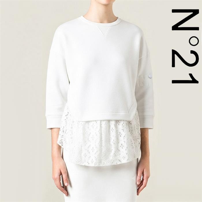 N˚21 Women’s Lace Sweatshirt Top White