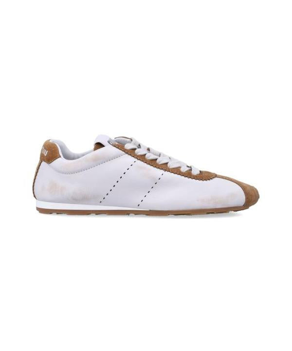 Miu Miu Plume Nappa Leather Suede Low-Top Sneakers 5E114E 3LP9 F0LT1