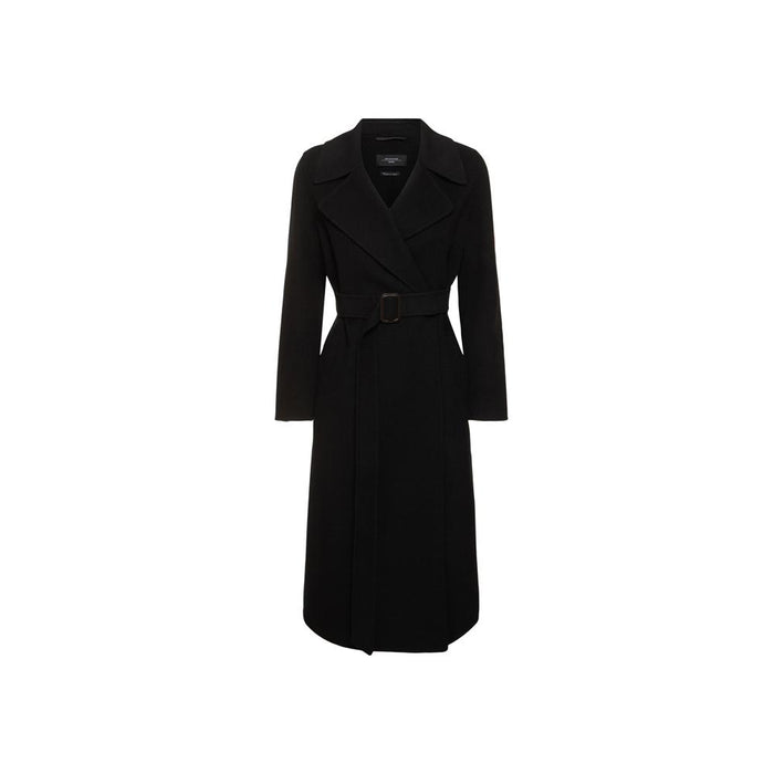 Max Mara MANU Belted Wool Coat Black 2525016021 013