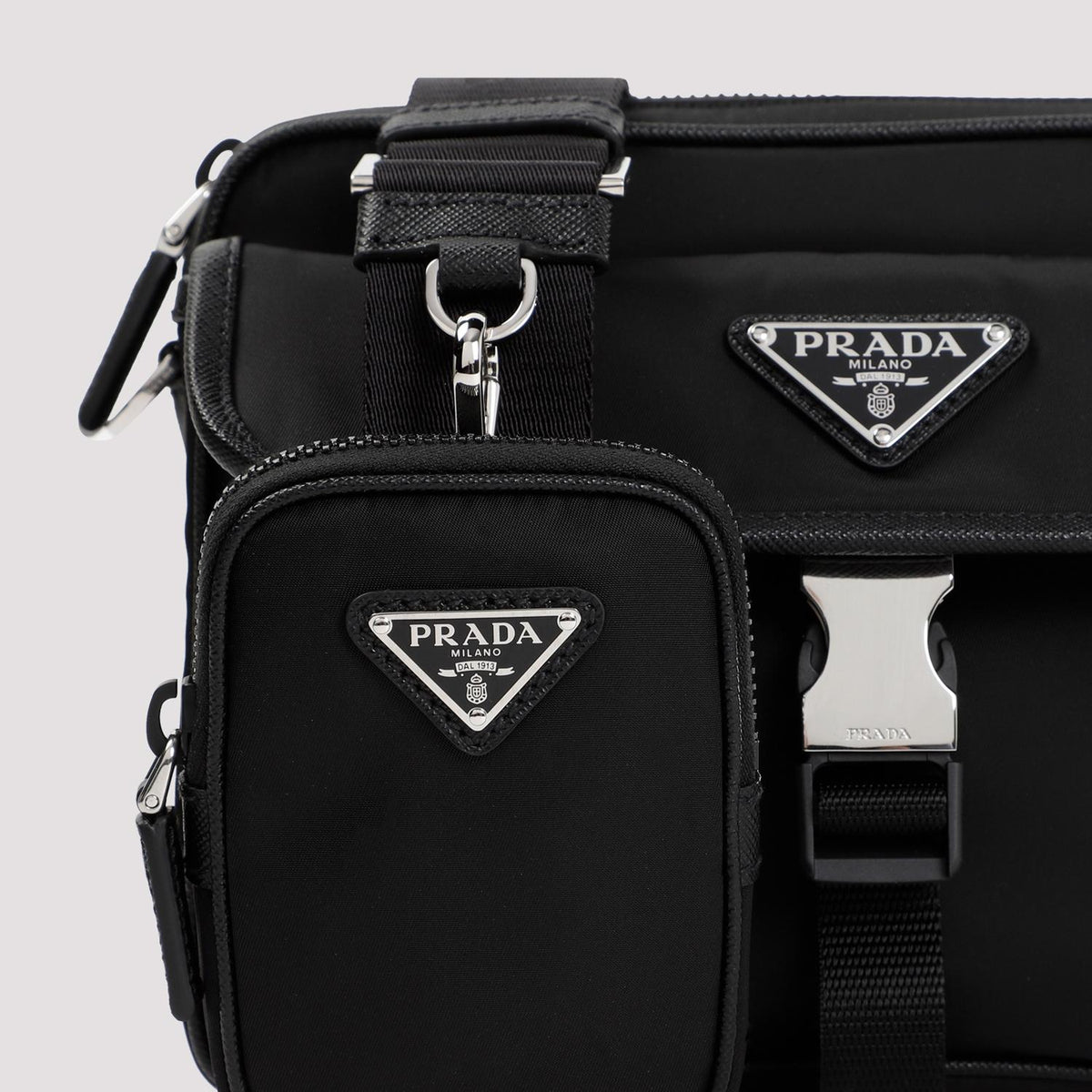 PRADA Black Leather Crossbody Bag