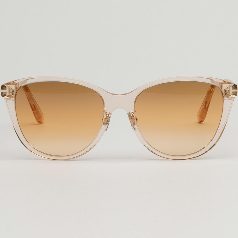 TOM FORD Clear Peach Transparent Frame Asian Fit Orange Tint Oversiz TF1055K 45F