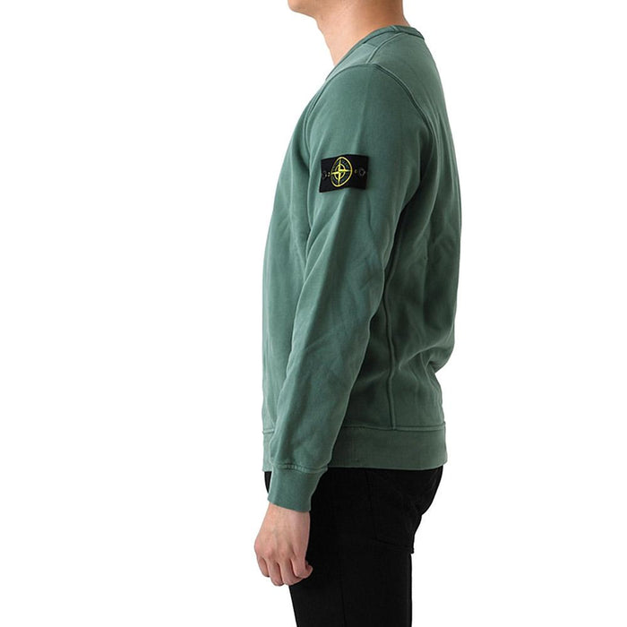 STONE ISLAND Brushed Cotton Fleece Sweatshirt Green