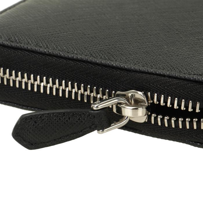 PRADA Saffiano Leather Zip-Around Long Wallet Brown