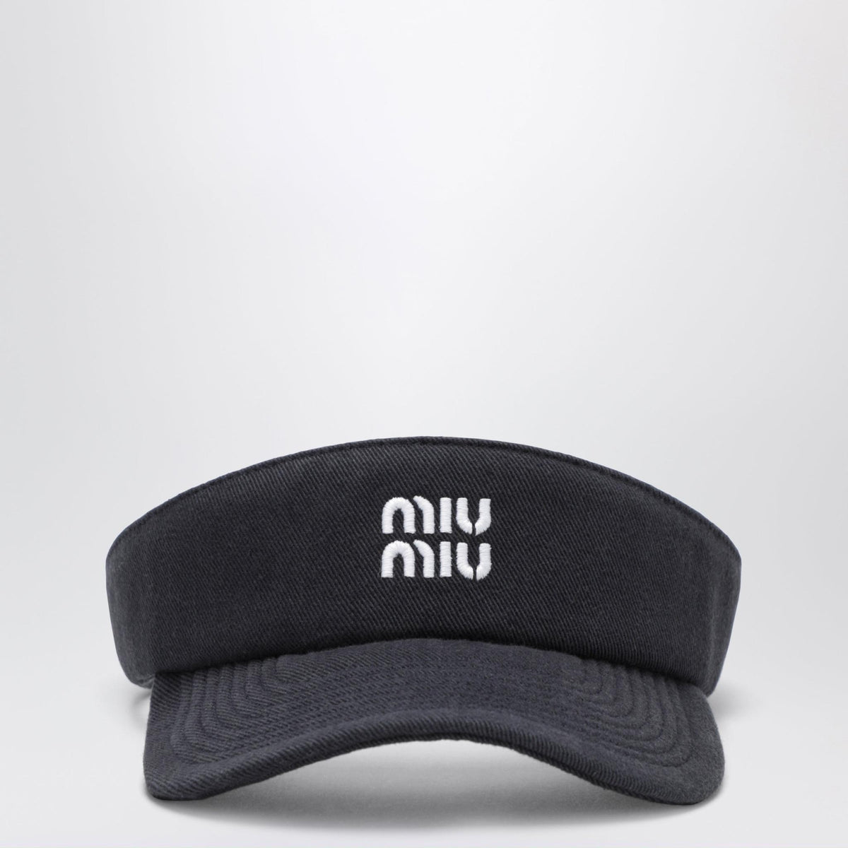 Miu Miu Black Cotton Logo Baseball Cap
