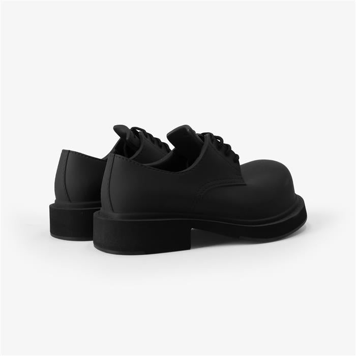 BALENCIAGA Black Leather Derby Shoes Slip-On Loafers for Men