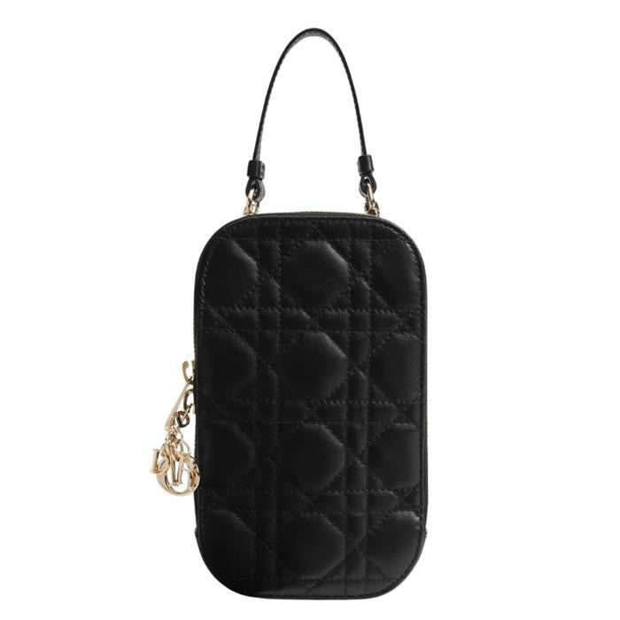 DIOR Lady Dior Call in Dior Phone Holder Black Shoulder Bag
