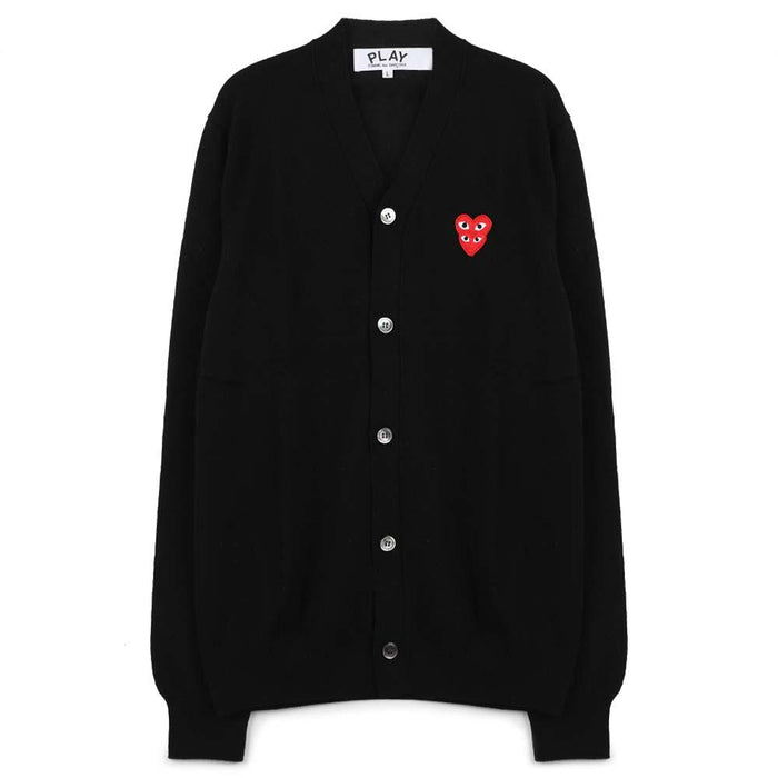 Comme des Garcons Double Red Heart Patch Cardigan Unisex Knit AX N076 051