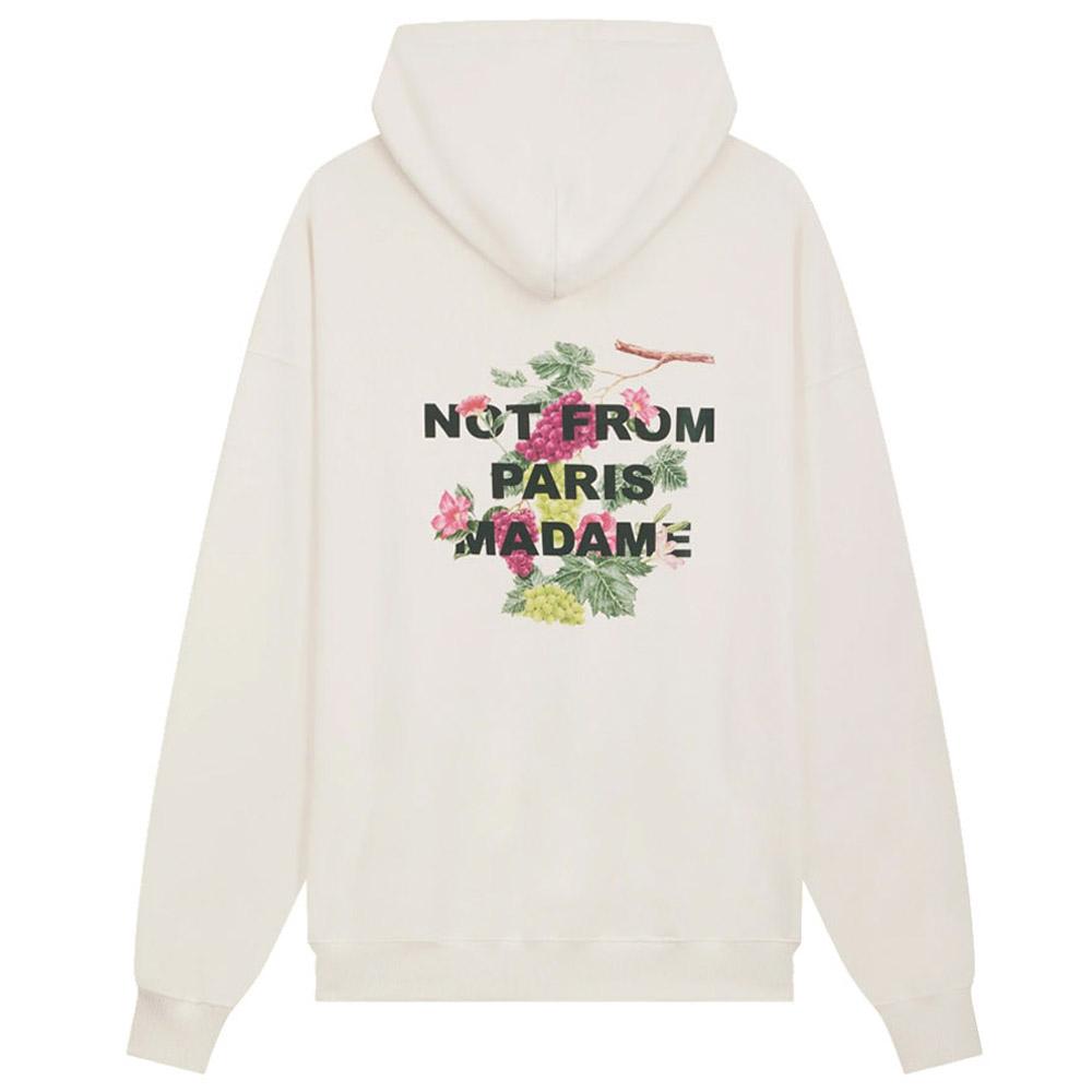 DROLE DE MONSIEUR Cream Grape Slogan Print Hoodie