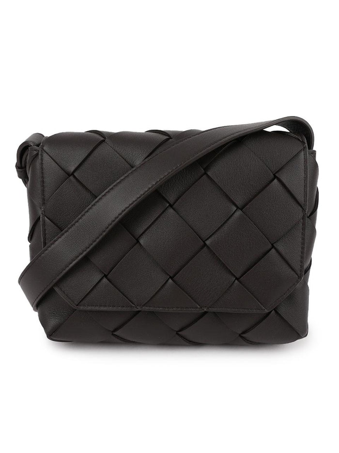 Bottega Veneta Diago Leather Crossbody Bag Black