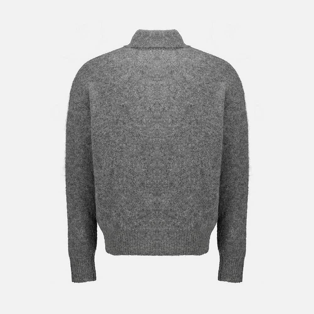 AMI Alpaca Long Sleeve Polo Knit Sweater Men’s Round Neck
