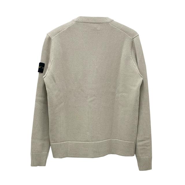 STONE ISLAND Logo Geelong Wool V-Neck Cardigan Unisex Navy