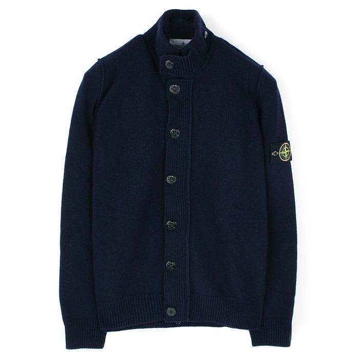 STONE ISLAND Navy Full-Zip Knit Cardigan Jacket Men K2S15 5100047 S00A3 V0020
